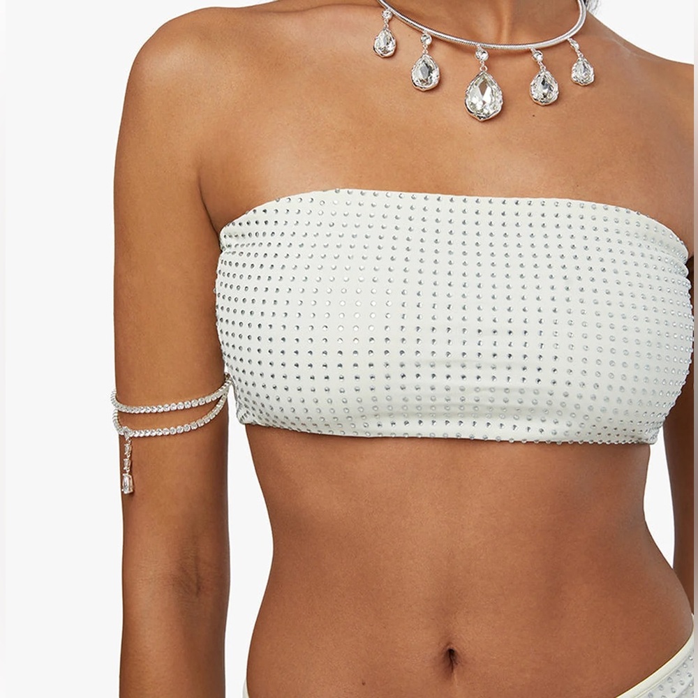 WeWoreWhat crystal Bandeau Top